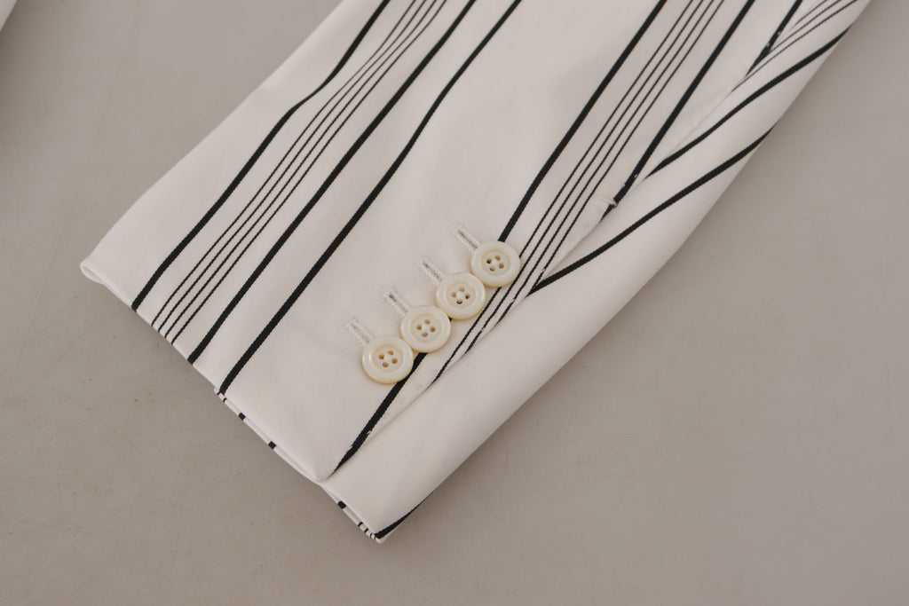 White Stripes Baumwoll-Blazer mit einer Knopfleiste