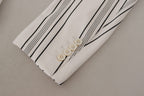 White Stripes Baumwoll-Blazer mit einer Knopfleiste