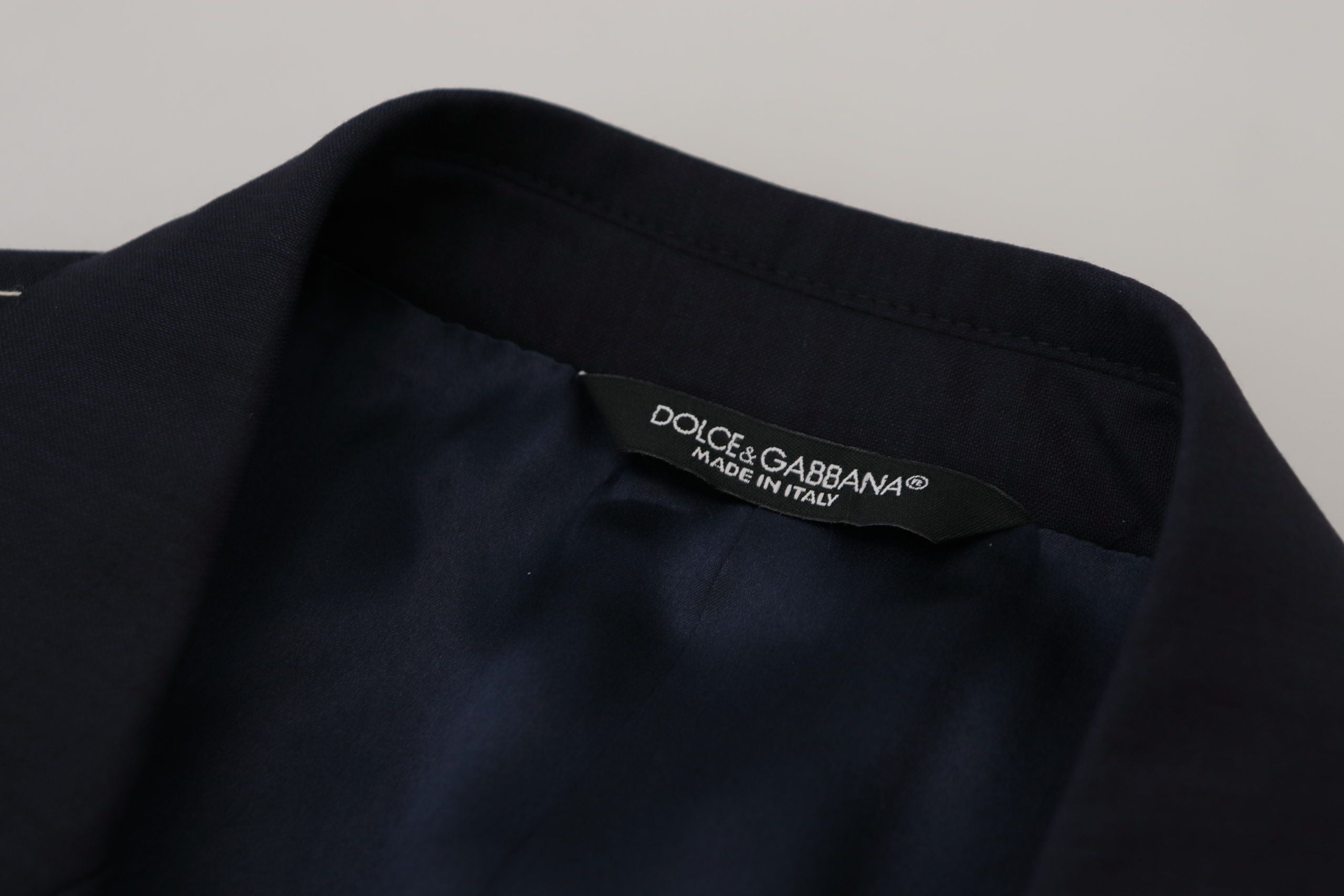 Blue Wool Single Breasted Coat Blazer