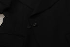Schwarzer Blazer aus Wolle, einreihig