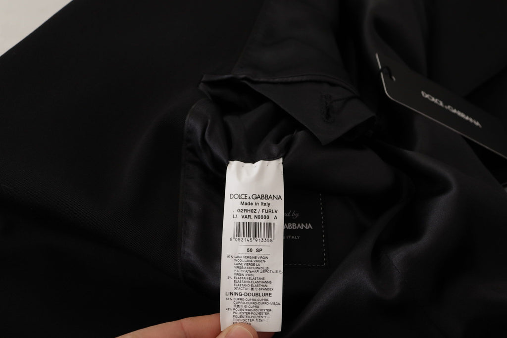 Schwarzer Blazer aus Wolle, einreihig