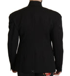 Schwarzer Blazer aus Wolle, einreihig