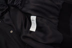 Black Nylon Crystals Coat Buttons Jacket