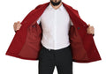 Rote Woll-Doppelreiher-Jacke