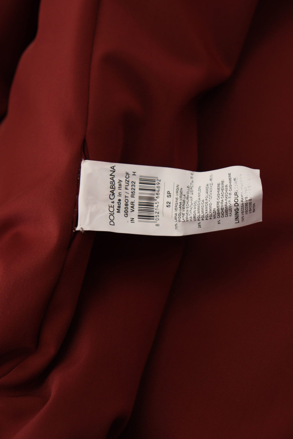 Rote Woll-Doppelreiher-Jacke