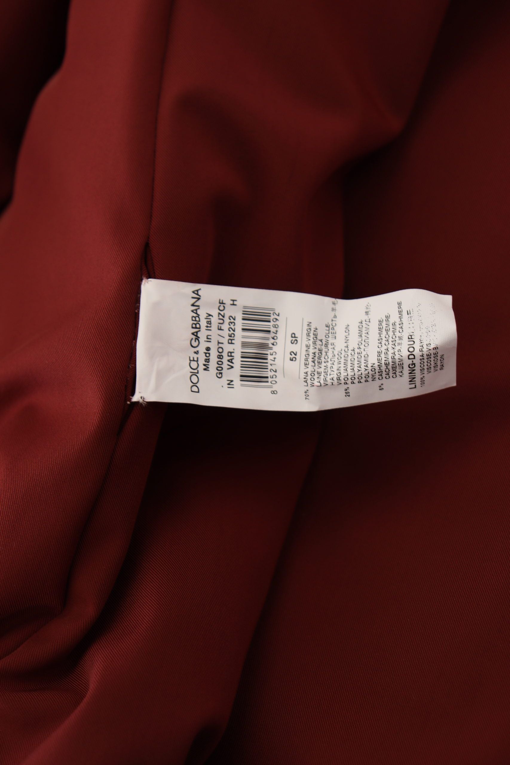 Rote Woll-Doppelreiher-Jacke