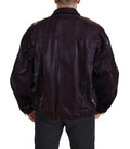 Bordeauxfarbener Herrenmantel/Jacke aus Nylon mit Kragen