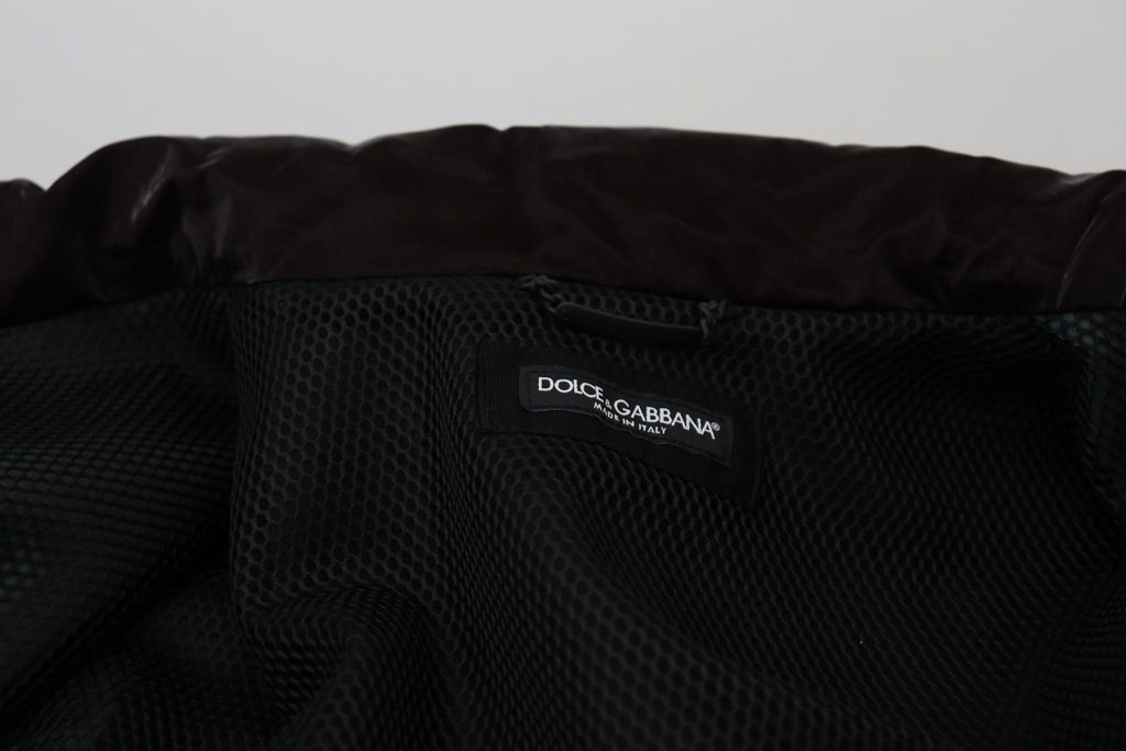 Bordeauxfarbener Herrenmantel/Jacke aus Nylon mit Kragen