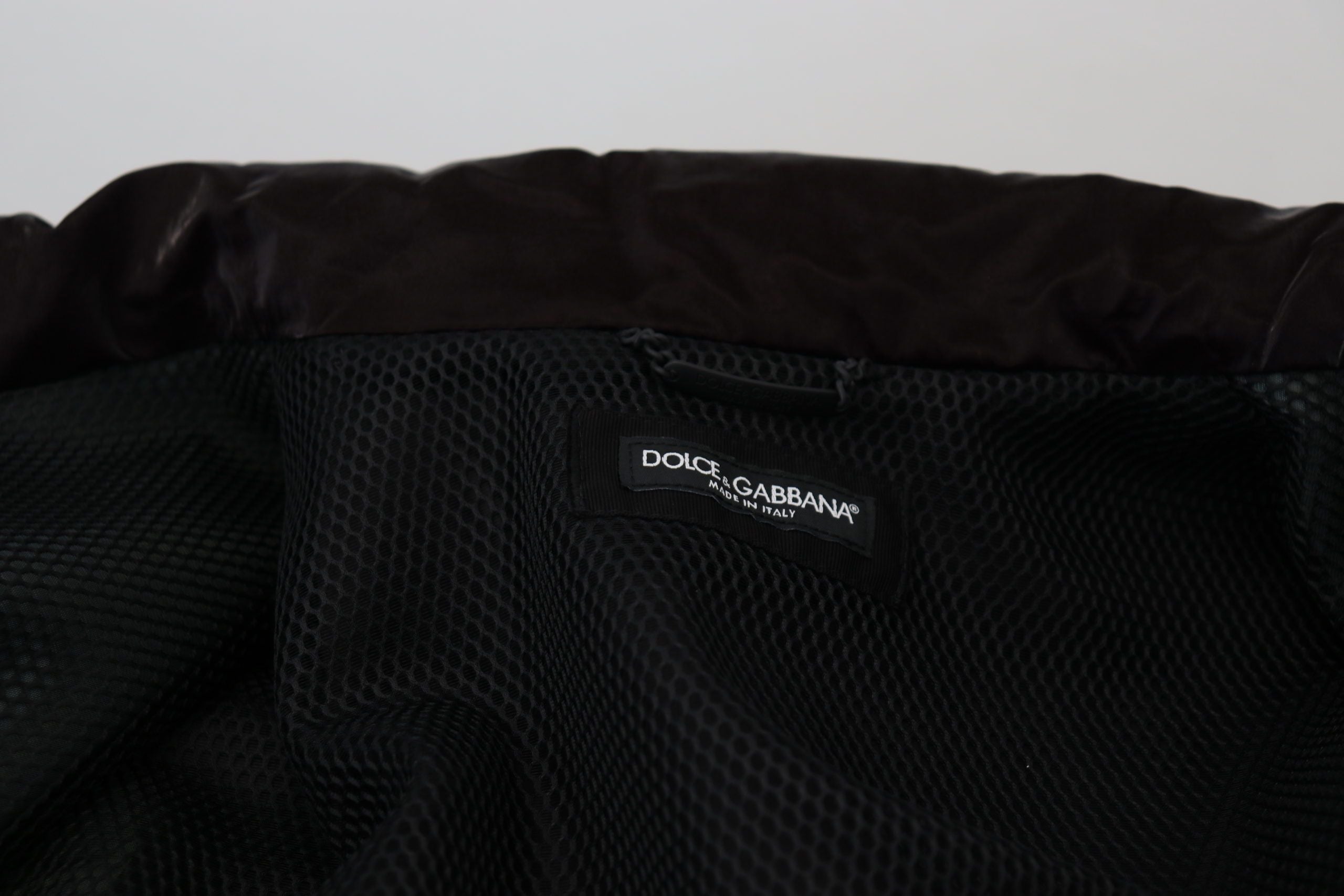 Bordeauxfarbener Herrenmantel/Jacke aus Nylon mit Kragen