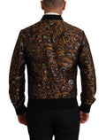 Brauner Feather Blouson mit durchgehendem Reißverschluss