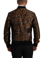 Brauner Feather Blouson mit durchgehendem Reißverschluss