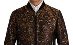 Brauner Feather Blouson mit durchgehendem Reißverschluss