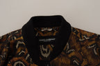 Brauner Feather Blouson mit durchgehendem Reißverschluss