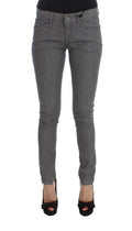 Graue Slim Fit Jeans aus Baumwollmischgewebe