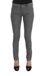Graue Slim Fit Jeans aus Baumwollmischgewebe