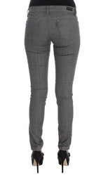 Graue Slim Fit Jeans aus Baumwollmischgewebe