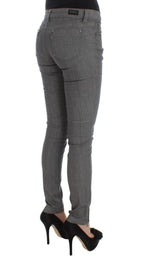 Graue Slim Fit Jeans aus Baumwollmischgewebe