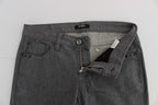 Graue Slim Fit Jeans aus Baumwollmischgewebe