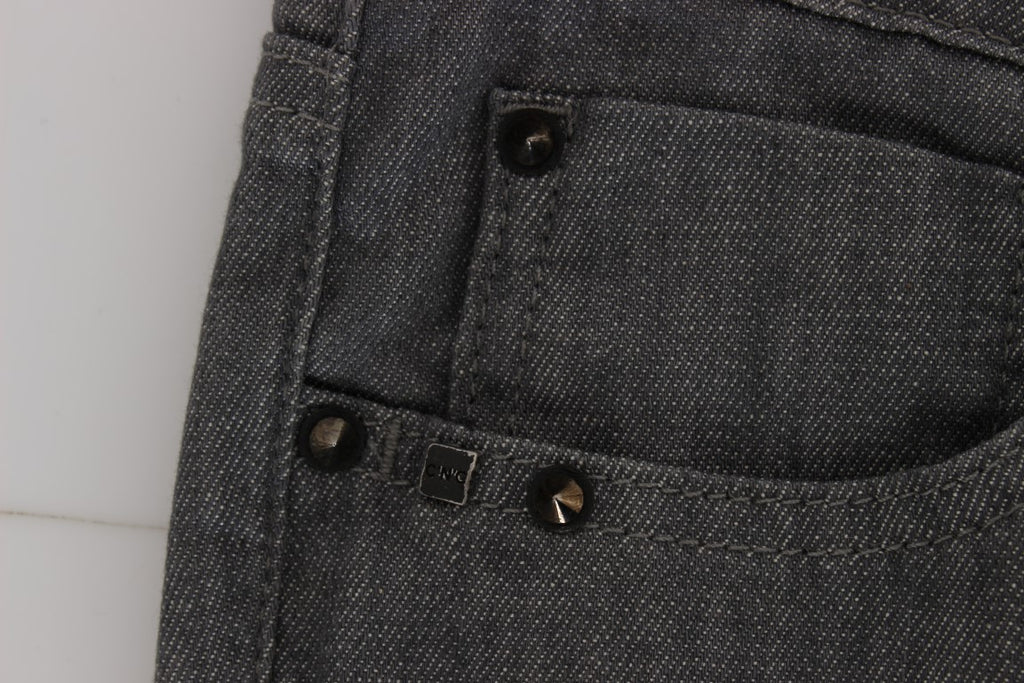 Graue Slim Fit Jeans aus Baumwollmischgewebe