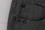 Graue Slim Fit Jeans aus Baumwollmischgewebe