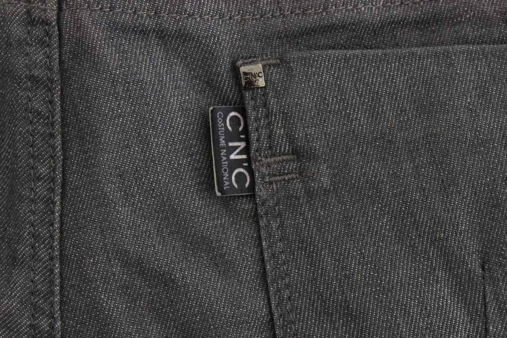 Graue Slim Fit Jeans aus Baumwollmischgewebe