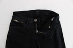 Schwarze schmal geschnittene Jeans aus Baumwolle