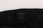 Schwarze schmal geschnittene Jeans aus Baumwolle