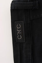 Schwarze schmal geschnittene Jeans aus Baumwolle