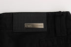 Black Cotton Slim Fit Bootcut Jeans