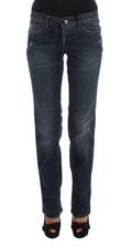 Bootcut-Jeans aus Baumwollmischgewebe in Blau