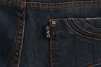 Bootcut-Jeans aus Baumwollmischgewebe in Blau