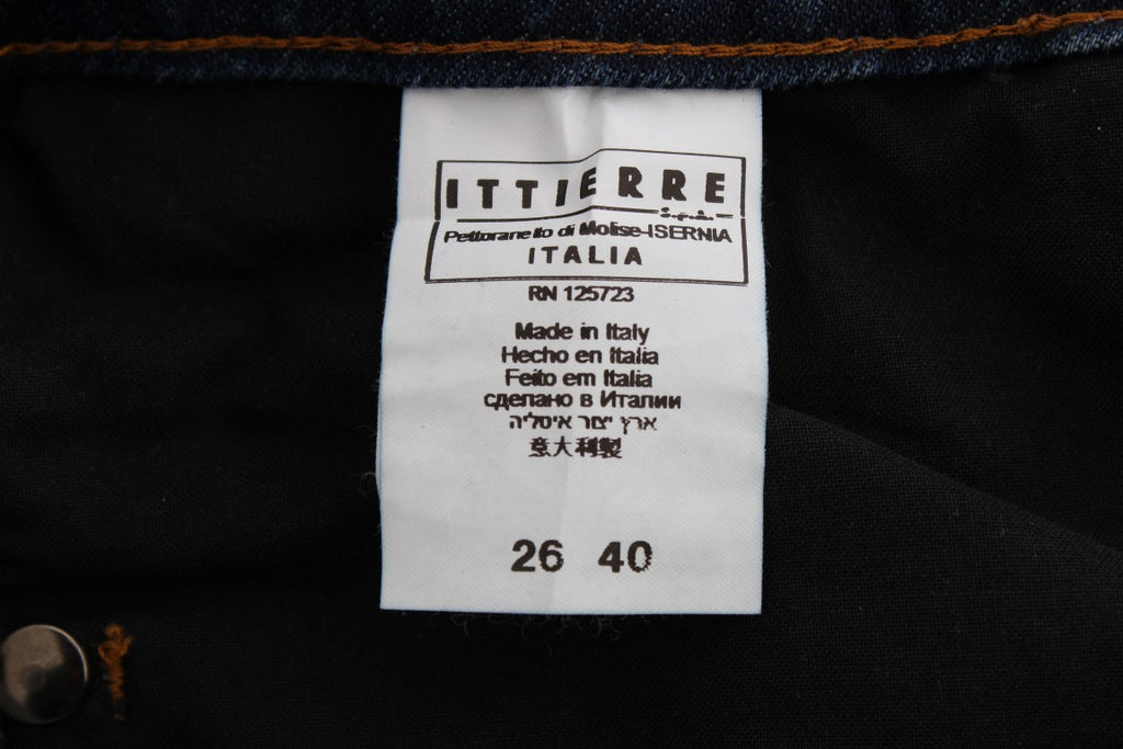 Bootcut-Jeans aus Baumwollmischgewebe in Blau