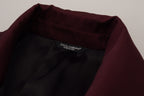 Bordeauxrote doppelreihige Jacke aus Polyester