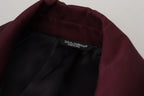 Bordeauxrote doppelreihige Jacke aus Polyester