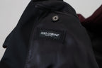 Bordeauxrote doppelreihige Jacke aus Polyester