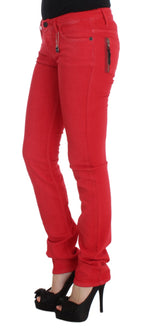 Rote Super Slim Fit Jeans aus Baumwollmischgewebe