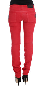 Rote Super Slim Fit Jeans aus Baumwollmischgewebe
