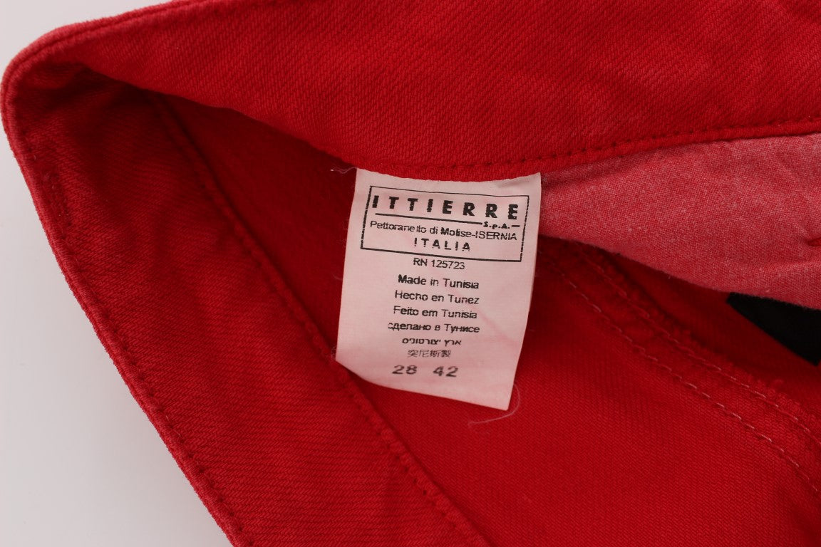 Rote Super Slim Fit Jeans aus Baumwollmischgewebe