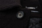Schwarzer Alpaka Trenchcoat mit Knopfleiste