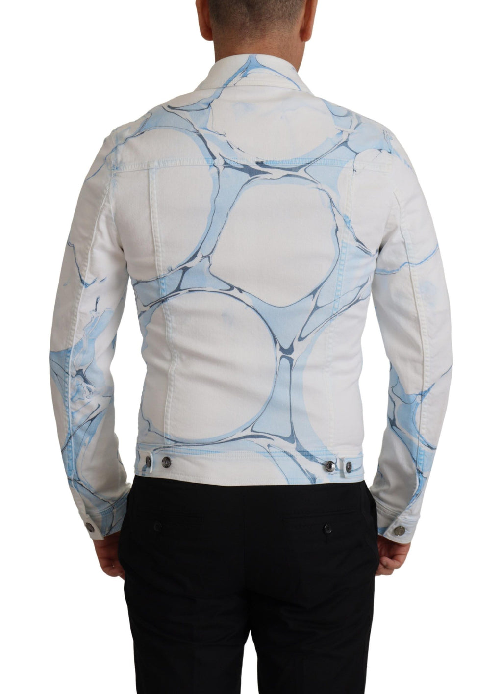 Weiße Jeansjacke mit Logo-Stickerei aus Baumwolle