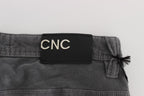 Gray Cotton Super Slim Corduroys Jeans
