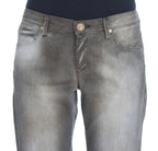 Graue Loose Fit Boyfriend Jeans aus Baumwollmischung
