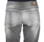 Graue Loose Fit Boyfriend Jeans aus Baumwollmischung