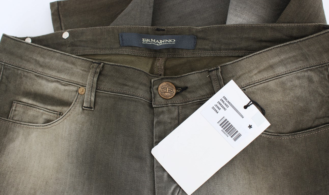 Graue Loose Fit Boyfriend Jeans aus Baumwollmischung