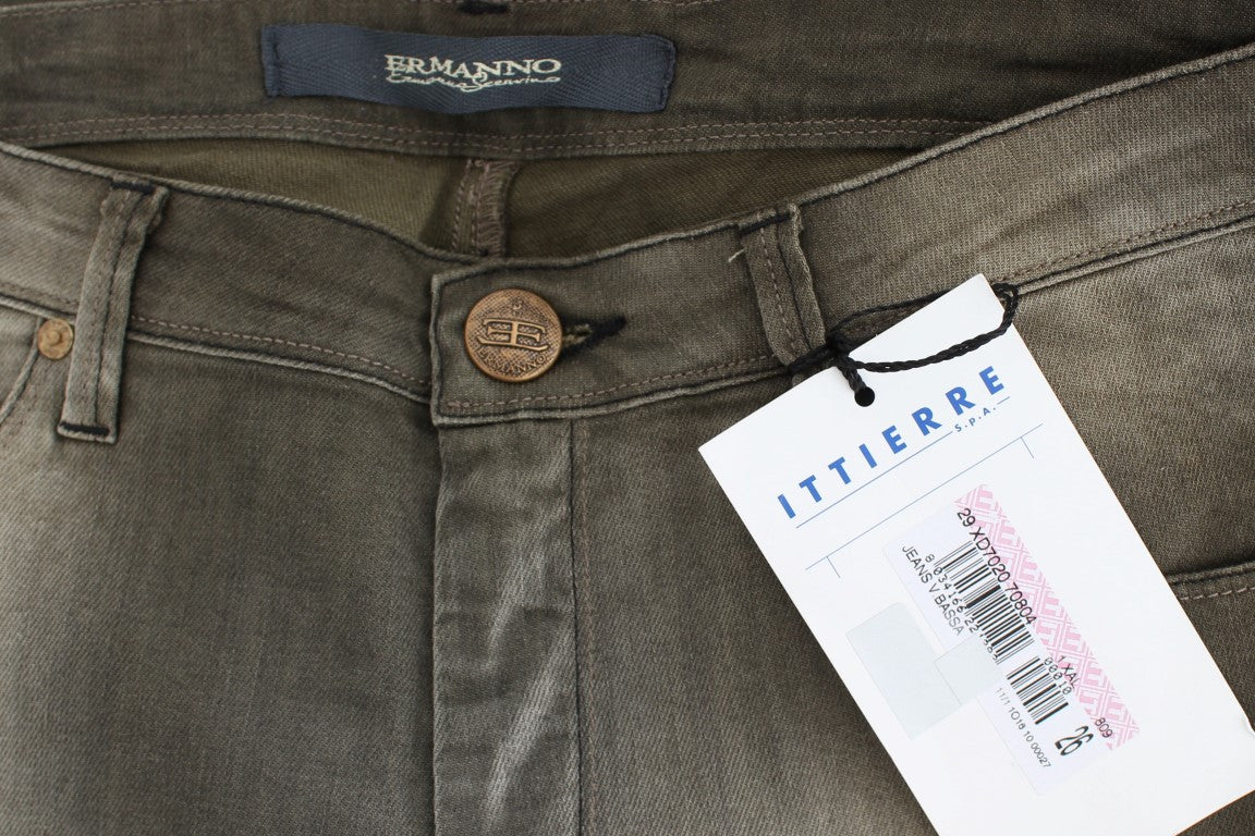Graue Loose Fit Boyfriend Jeans aus Baumwollmischung