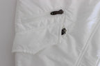 Weiße gepolsterte Slim Fit Cargohose aus Nylon