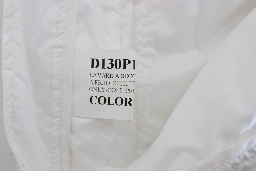 Weiße gepolsterte Slim Fit Cargohose aus Nylon