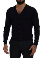 Blue Wool STAFF Down Cardigan Sweater