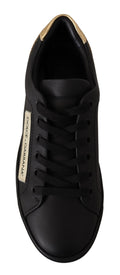 Black Gold Leder-Low-Top-Sneakers Damenschuhe