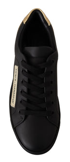 Black Gold Leder-Low-Top-Sneakers Damenschuhe